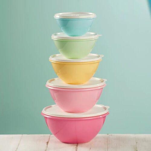 Vintage Tupperware Harvest Servalier Nesting Bowls With Lids