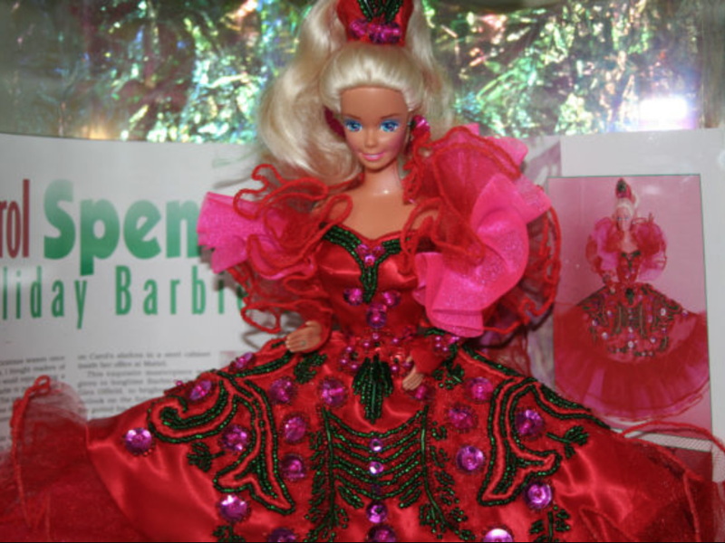 1990s holiday barbie